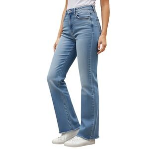 AVIATOR Womens Relaxed Fit Travel Jeans Medium Indigo USA Made Double Zip Pocket